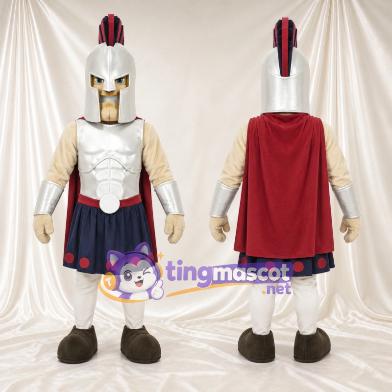 Costume de mascotte Soldat romain – argenté – Armure (argenté)