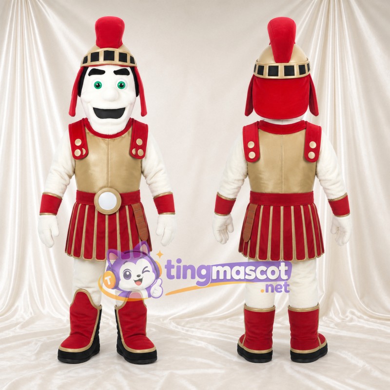 Costume de mascotte Soldat romain – rouge / doré – Armure (rouge / doré)