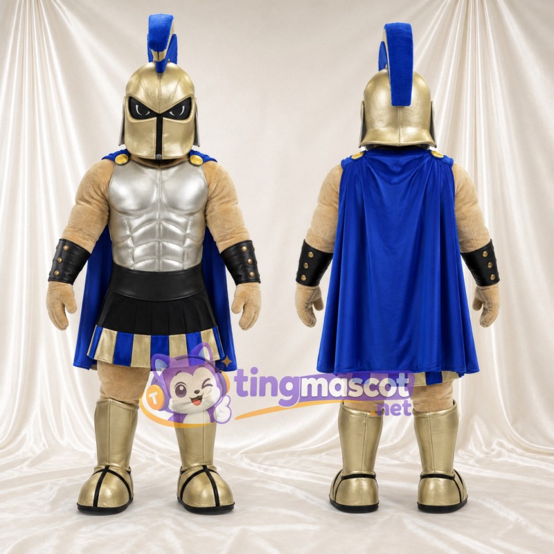 Costume de mascotte Chevalier – doré / bleu – Armure (doré); Jupe (bleu)
