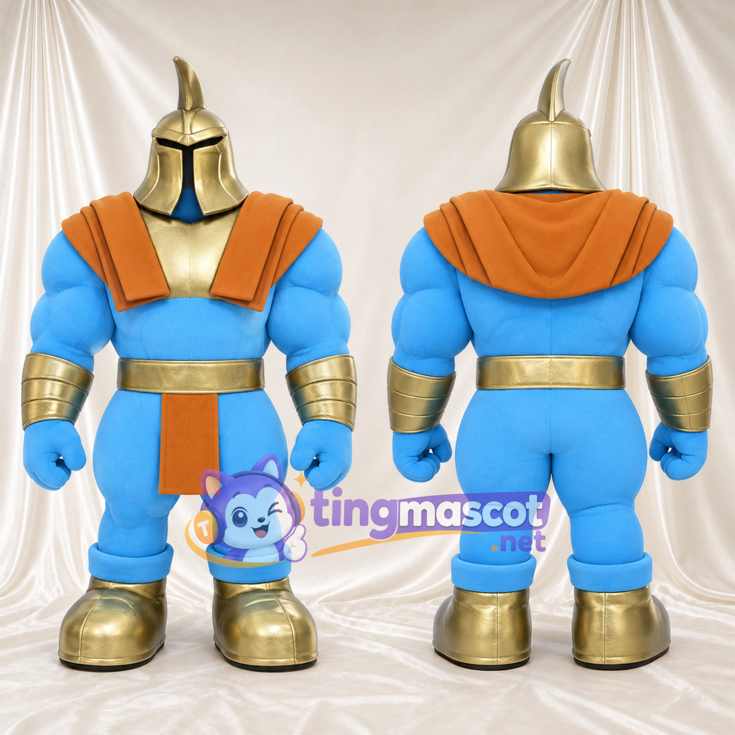 Costume de mascotte Chevalier – bleu / orange – Armure (bleu / orange) Costume de mascotte Chevalier – bleu / orange – Armure (bleu / orange)