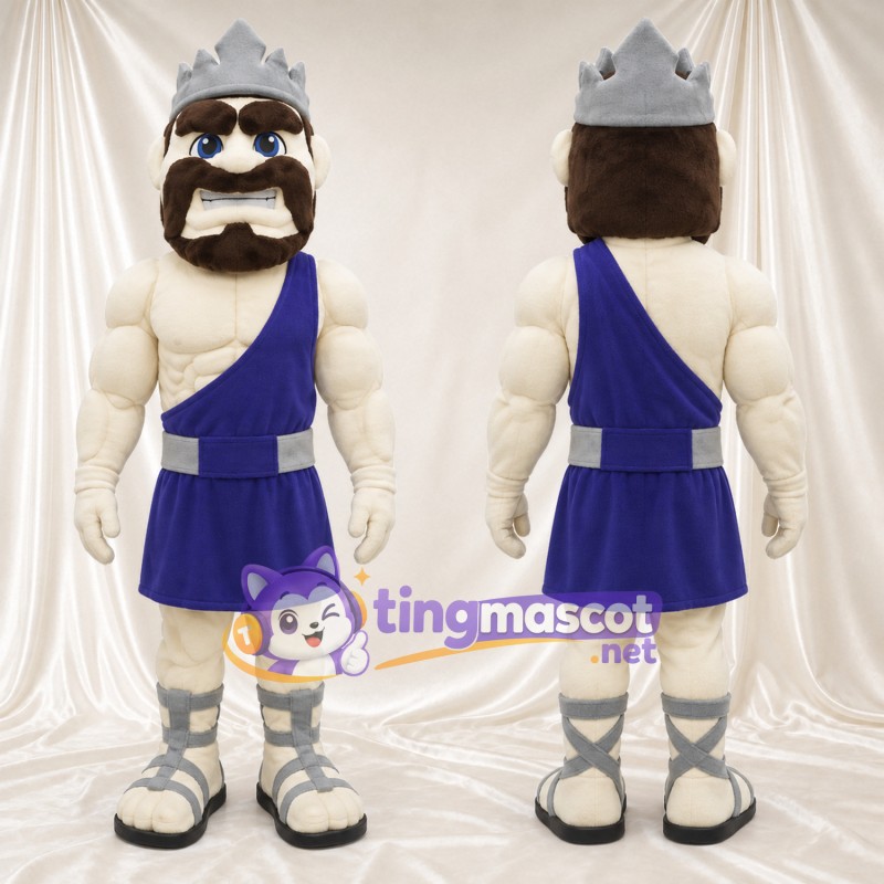 Costume de mascotte Dieu grec – blanc / violet – Tenue (blanc); Écharpe en bandoulière (violet)