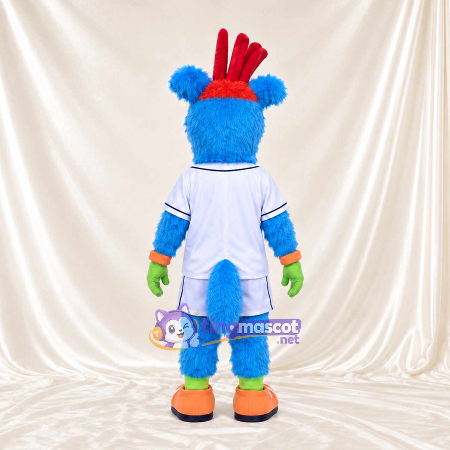 Blue Rooster Mascot Costume - White Jacket Blue Rooster Mascot Costume - White Jacket