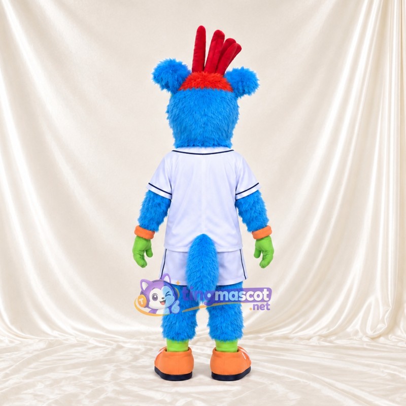 Blue Rooster Mascot Costume - White Jacket Blue Rooster Mascot Costume - White Jacket