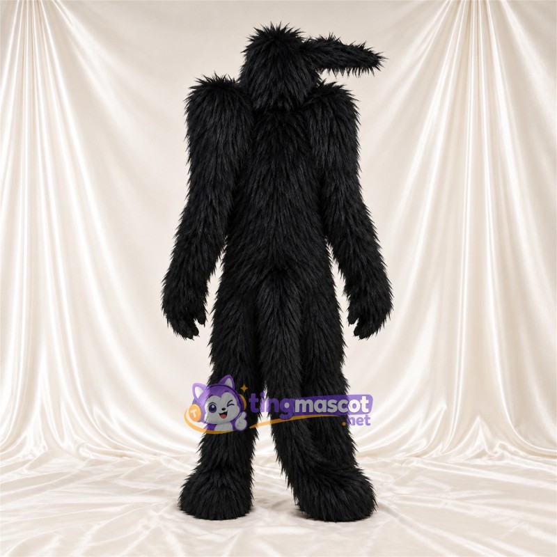 Black Horned Monster Mascot Costume - Skull Face Black Horned Monster Mascot Costume - Skull Face