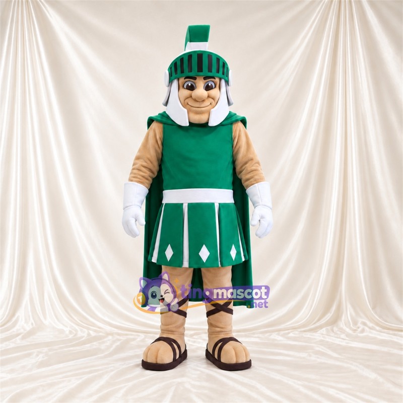 Maskottchenkostüm Römischer Soldat – grün – Tunika (grün); Helm Maskottchenkostüm Römischer Soldat – grün – Tunika (grün); Helm