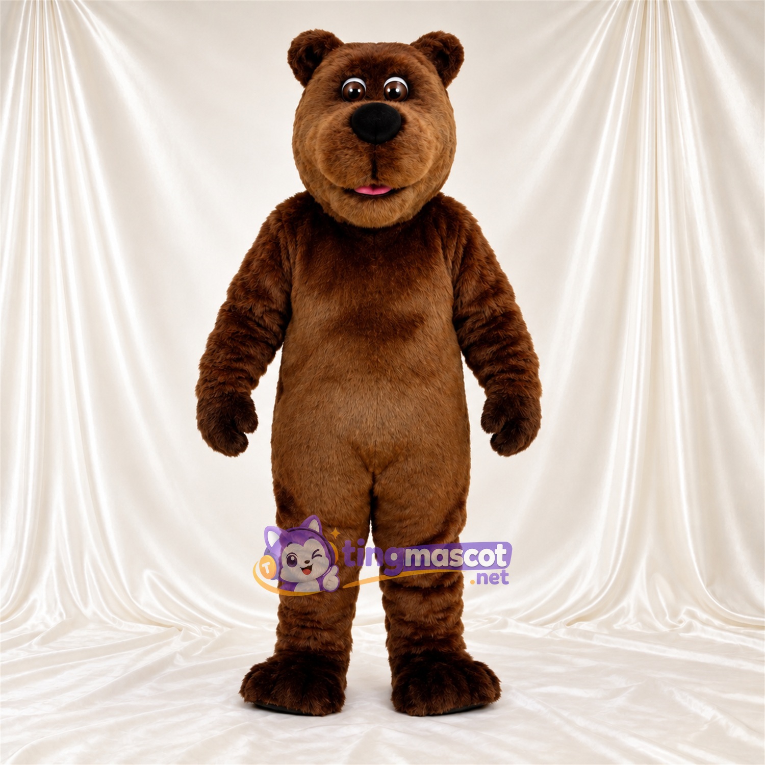 Maskottchenkostüm Bär – braun – Lange Schnauze; Offener Mund Maskottchenkostüm Bär – braun – Lange Schnauze; Offener Mund