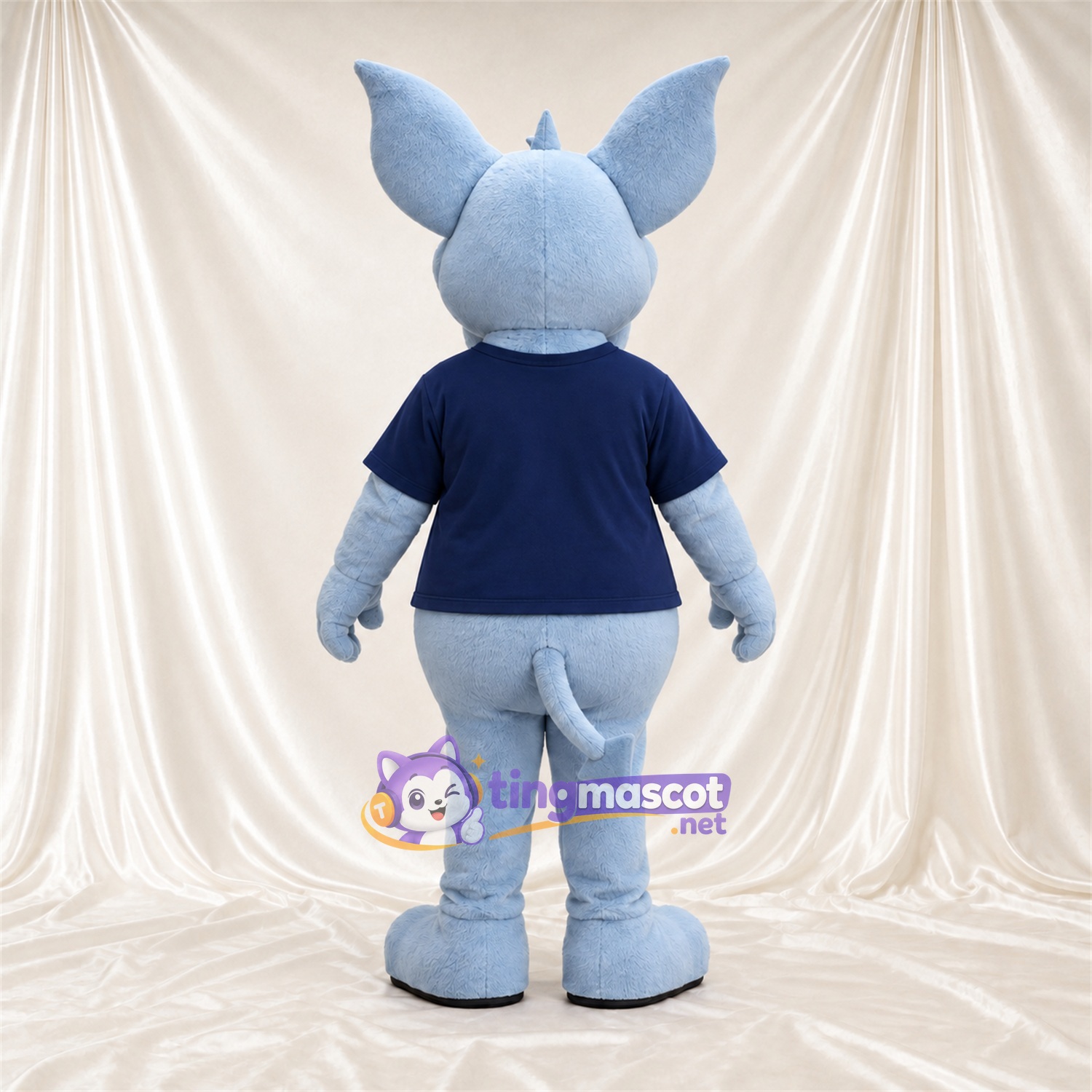 Costume de mascotte Âne – gris – Chemise (bleu) Costume de mascotte Âne – gris – Chemise (bleu)