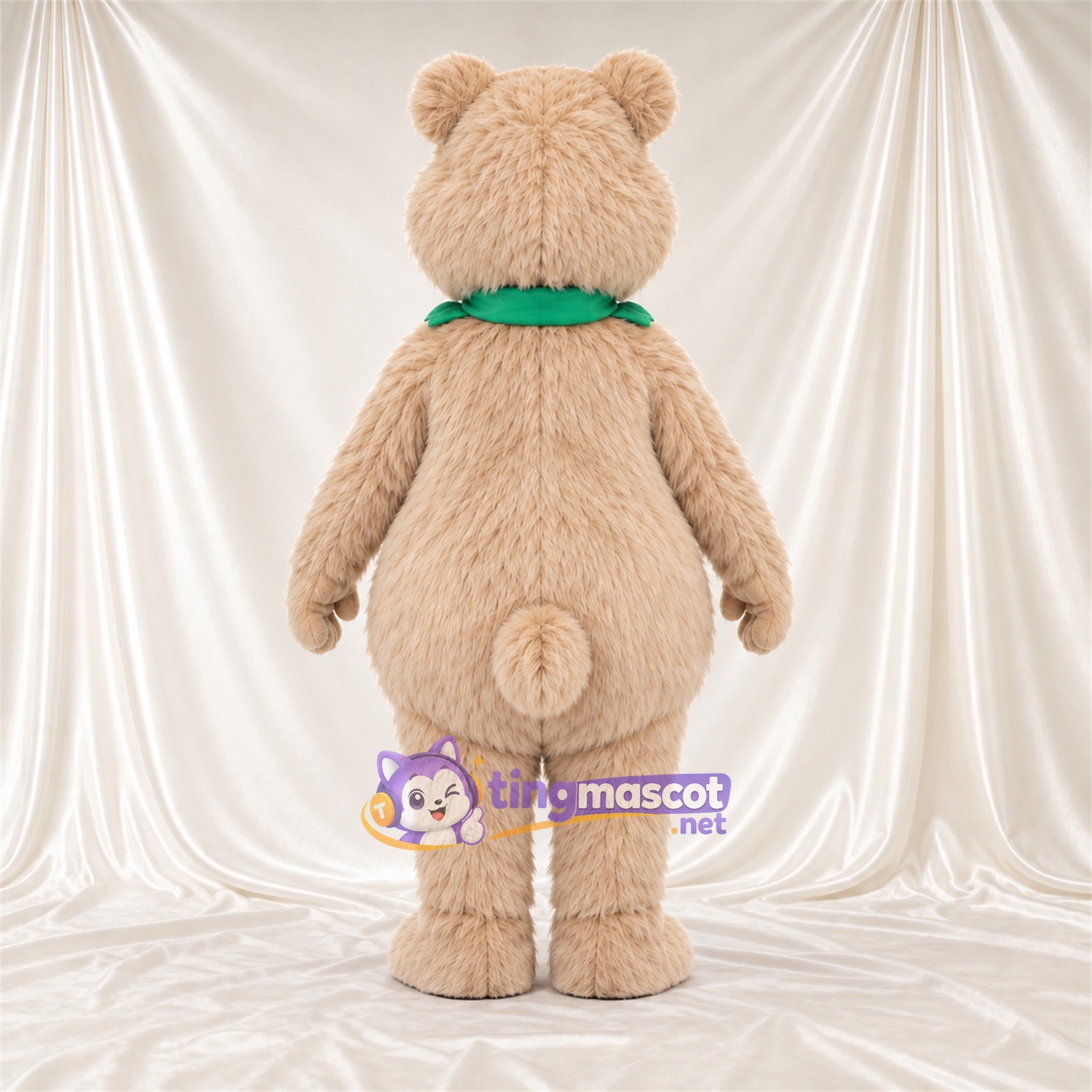 Costume de mascotte Ours – crème – Gilet (vert) Costume de mascotte Ours – crème – Gilet (vert)