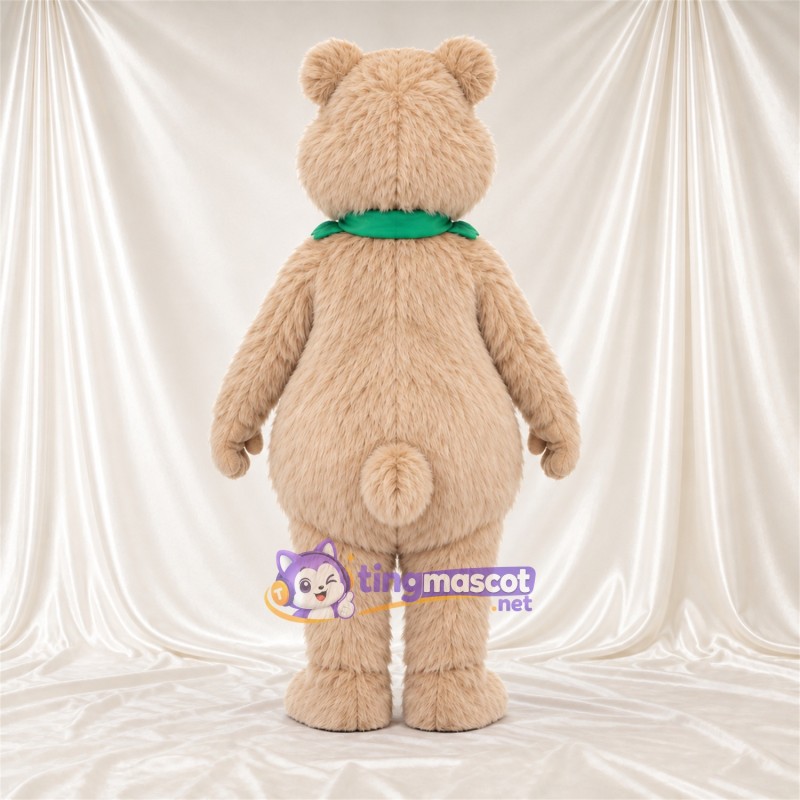 Costume de mascotte Ours – crème – Gilet (vert) Costume de mascotte Ours – crème – Gilet (vert)