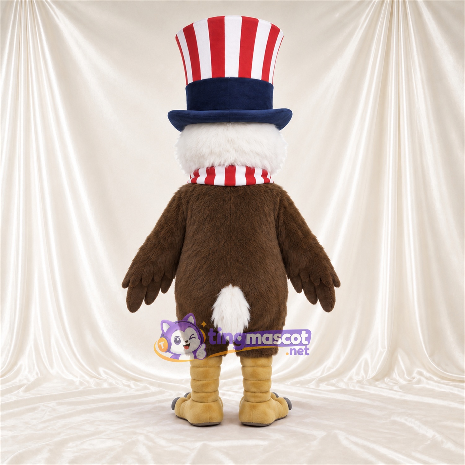 Costume de mascotte Aigle – marron – Rayures; Haut-de-forme Costume de mascotte Aigle – marron – Rayures; Haut-de-forme