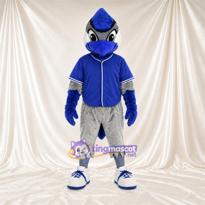 Costume de mascotte Geai bleu – bleu / gris – Chemise (bleu) Costume de mascotte Geai bleu – bleu / gris – Chemise (bleu)