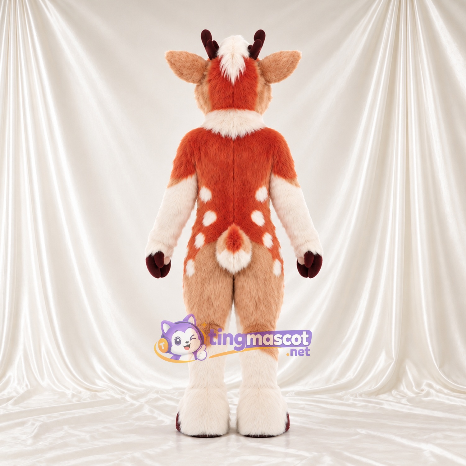 Costume de mascotte Cerf – orange / blanc Costume de mascotte Cerf – orange / blanc