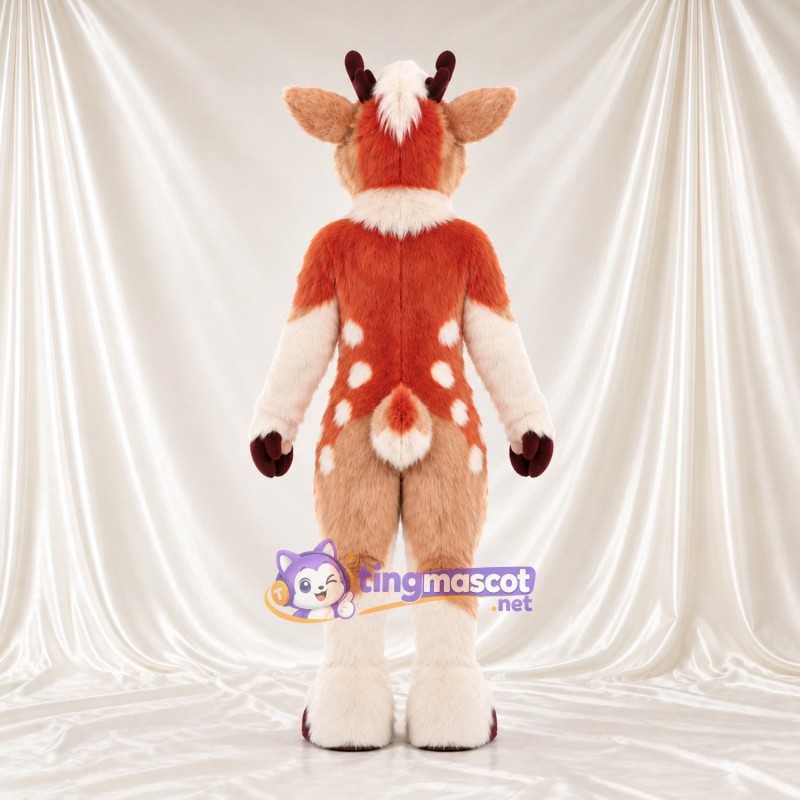Costume de mascotte Cerf – orange / blanc Costume de mascotte Cerf – orange / blanc