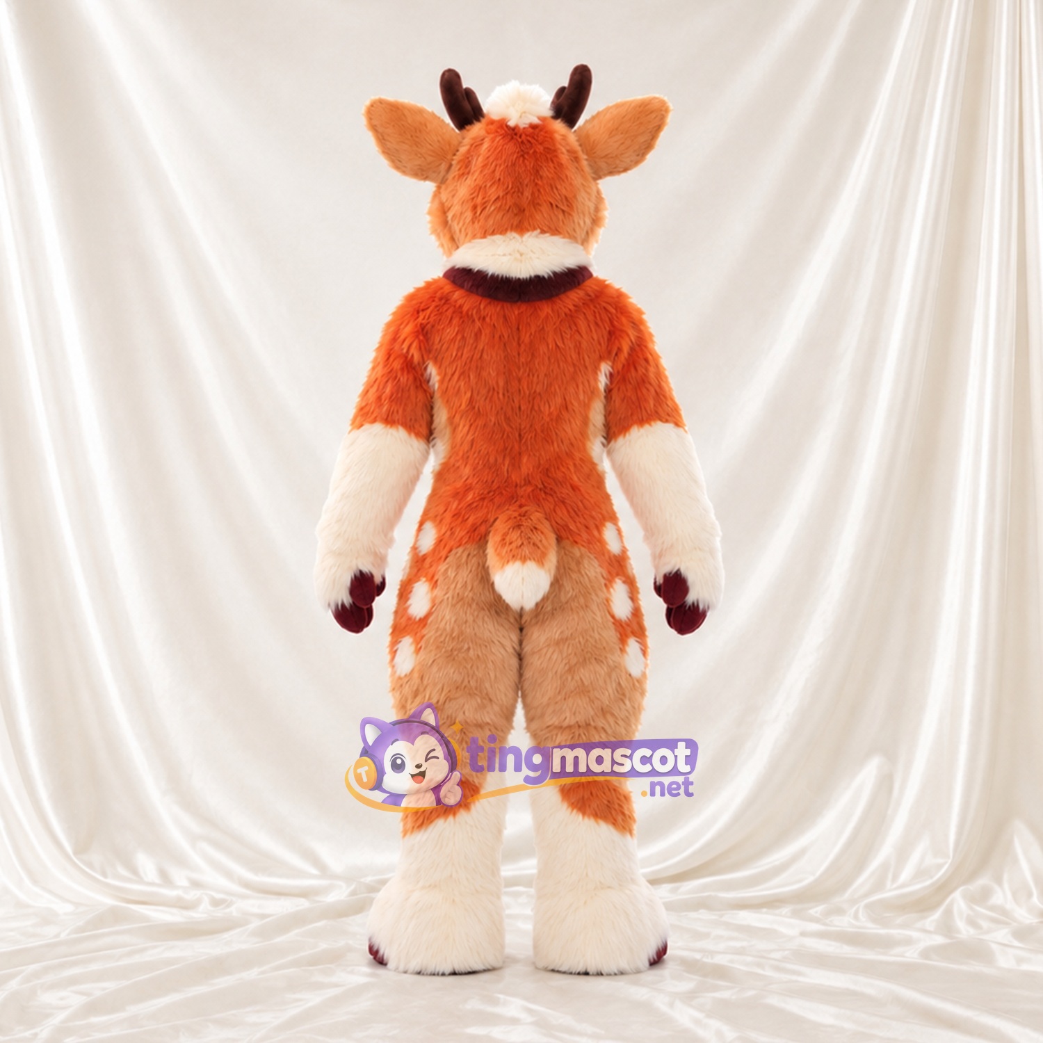 Costume de mascotte Cerf – orange / blanc Costume de mascotte Cerf – orange / blanc