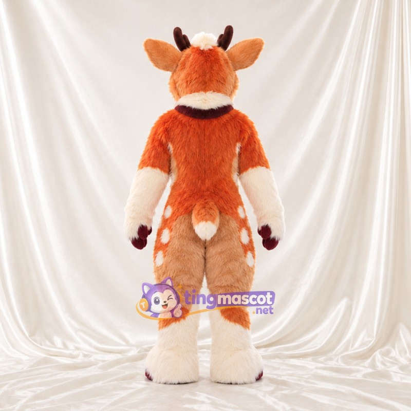 Costume de mascotte Cerf – orange / blanc Costume de mascotte Cerf – orange / blanc
