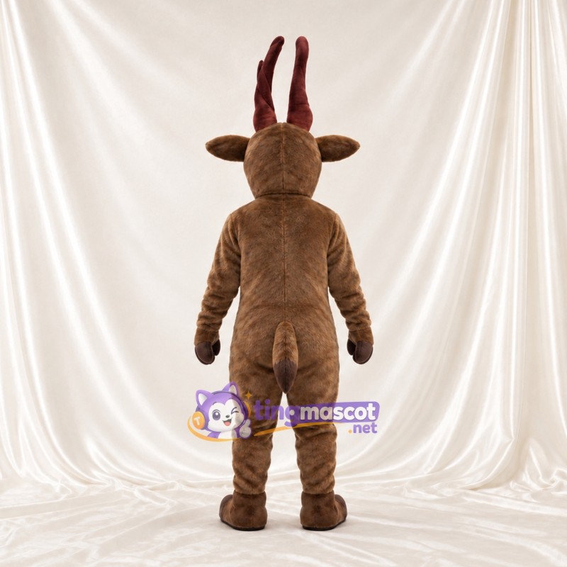 Costume de mascotte Antilope – marron – Ventre (blanc); Cornes (marron) Costume de mascotte Antilope – marron – Ventre (blanc); Cornes (marron)