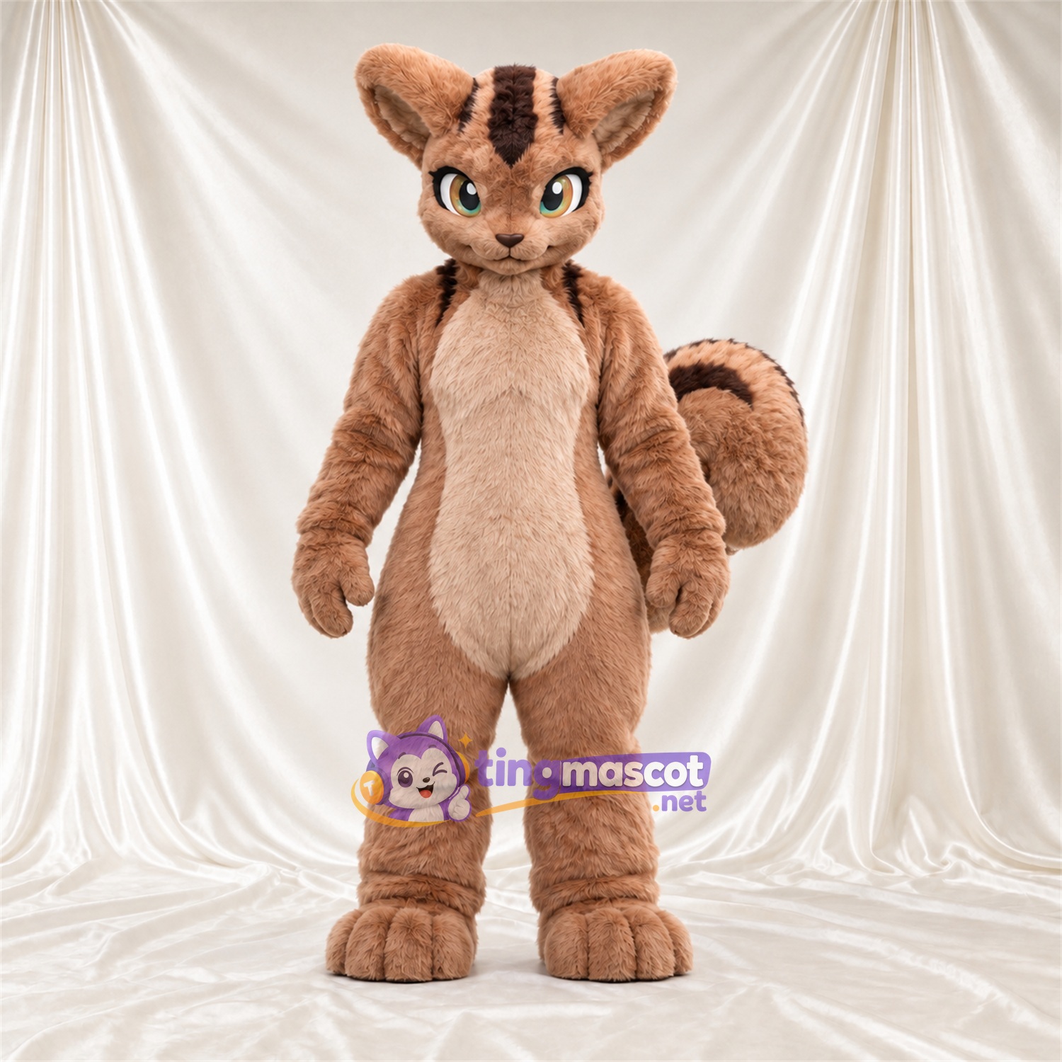 Brown Chipmunk Mascot Costume - Striped Back and Bushy Tail Brown Chipmunk Mascot Costume - Striped Back and Bushy Tail