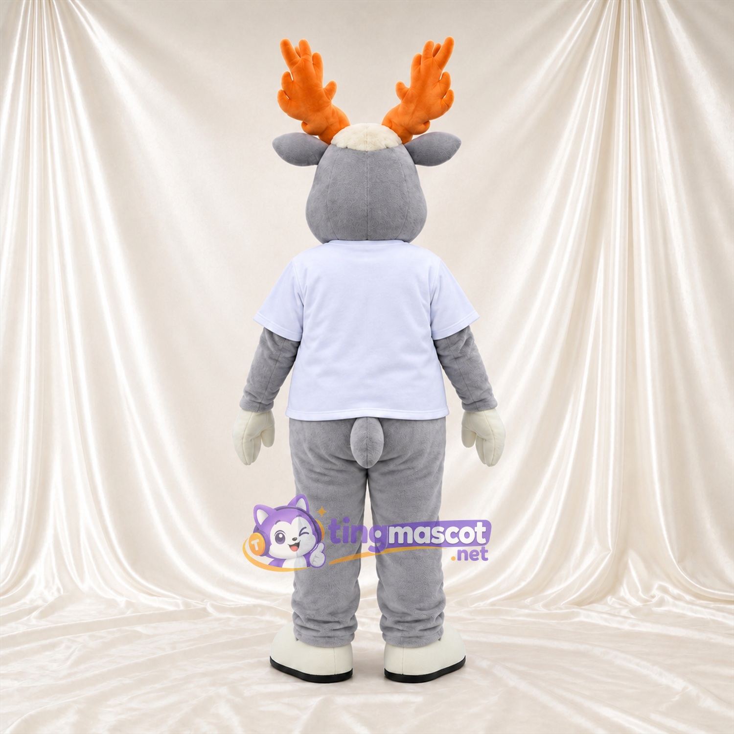 Maskottchenkostüm Elch – grau – T-Shirt (weiß) Maskottchenkostüm Elch – grau – T-Shirt (weiß)