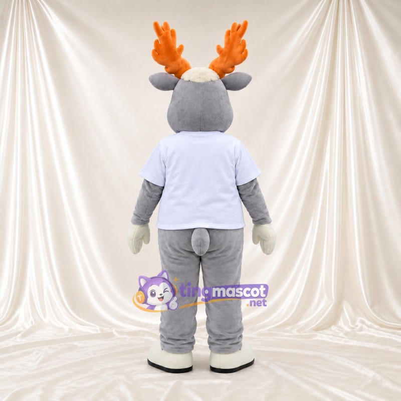 Maskottchenkostüm Elch – grau – T-Shirt (weiß) Maskottchenkostüm Elch – grau – T-Shirt (weiß)