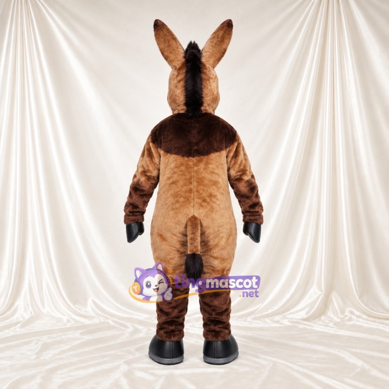 Costume de mascotte Âne – marron – Crinière (noir); Collerette (noir) Costume de mascotte Âne – marron – Crinière (noir); Collerette (noir)