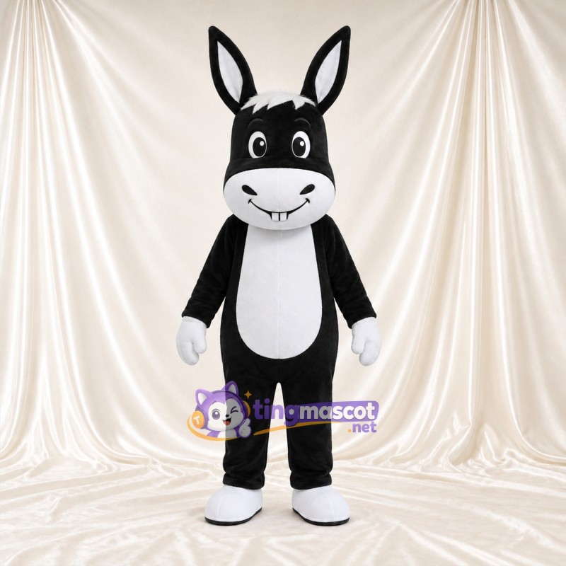 Black and White Donkey Mascot Costume Black and White Donkey Mascot Costume