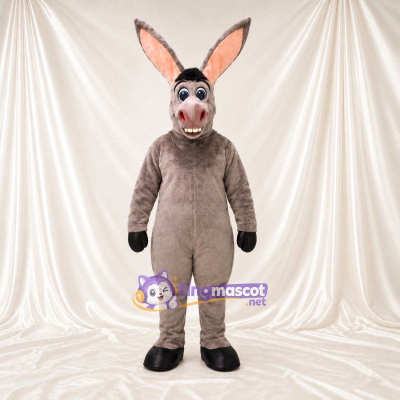 Costume de mascotte Âne – gris – Intérieur des oreilles (rose); Museau (rose) Costume de mascotte Âne – gris – Intérieur des oreilles (rose); Museau (rose)