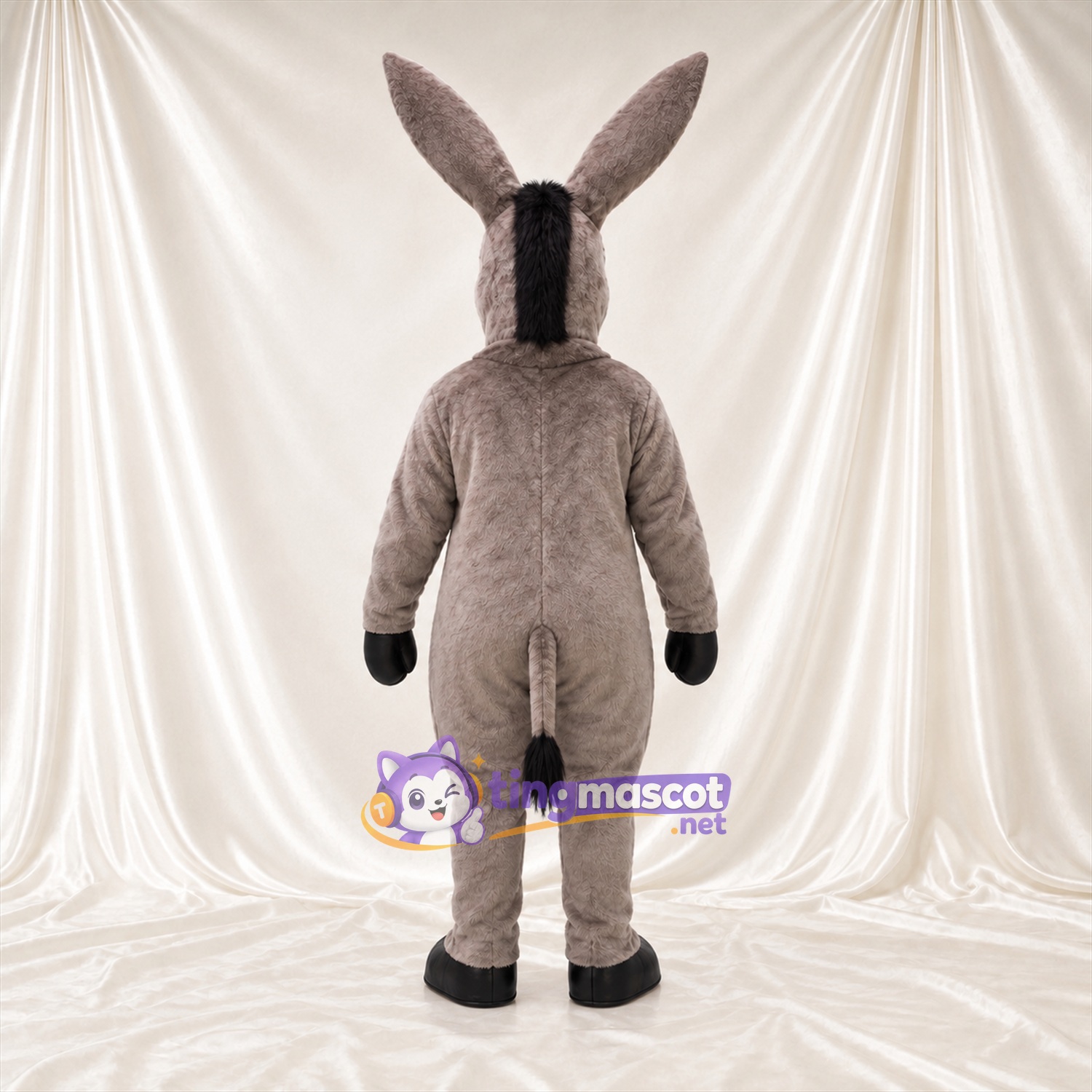 Costume de mascotte Âne – gris – Intérieur des oreilles (rose); Museau (rose) Costume de mascotte Âne – gris – Intérieur des oreilles (rose); Museau (rose)