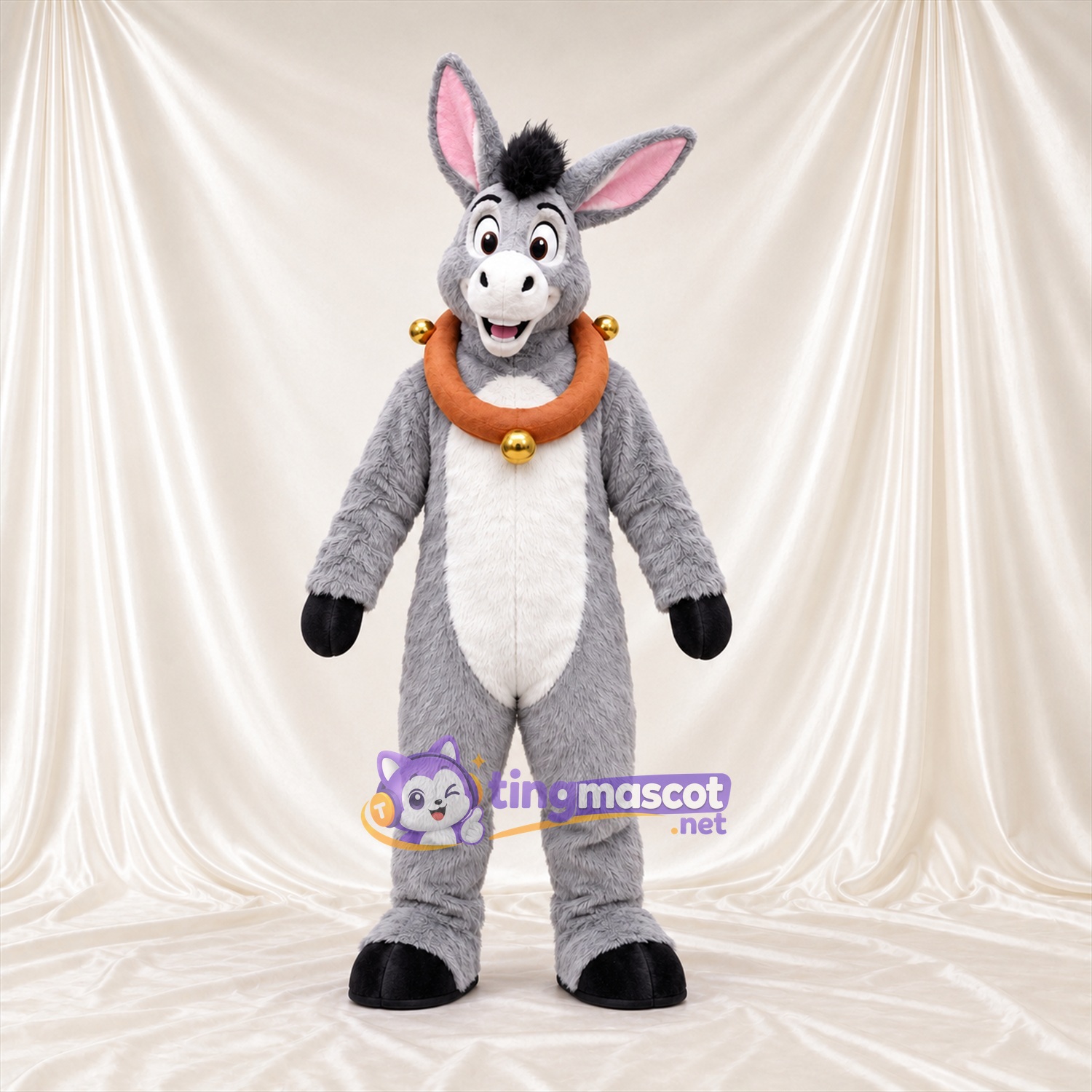 Costume de mascotte Âne – gris – Écharpe Costume de mascotte Âne – gris – Écharpe