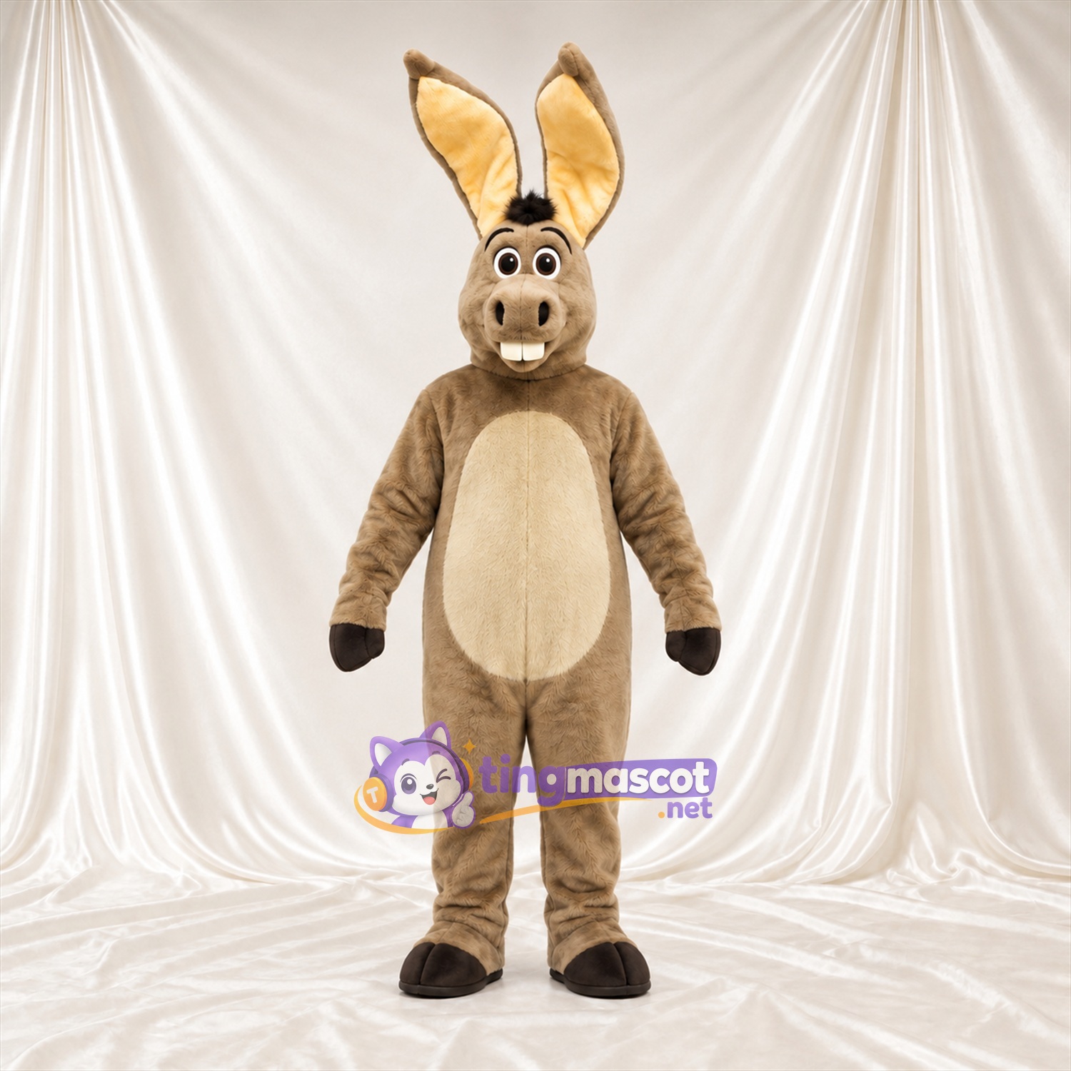 Costume de mascotte Âne – brun clair – Ventre (crème) Costume de mascotte Âne – brun clair – Ventre (crème)