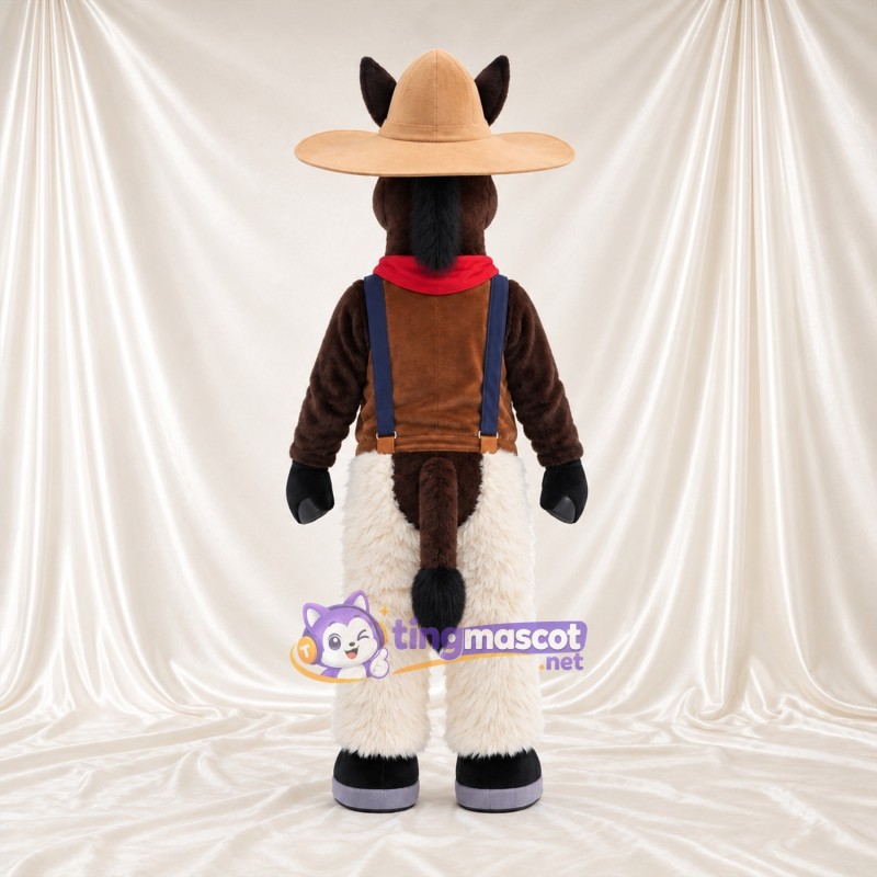 Costume de mascotte Âne – marron – Chapeau de cowboy; Gilet Costume de mascotte Âne – marron – Chapeau de cowboy; Gilet