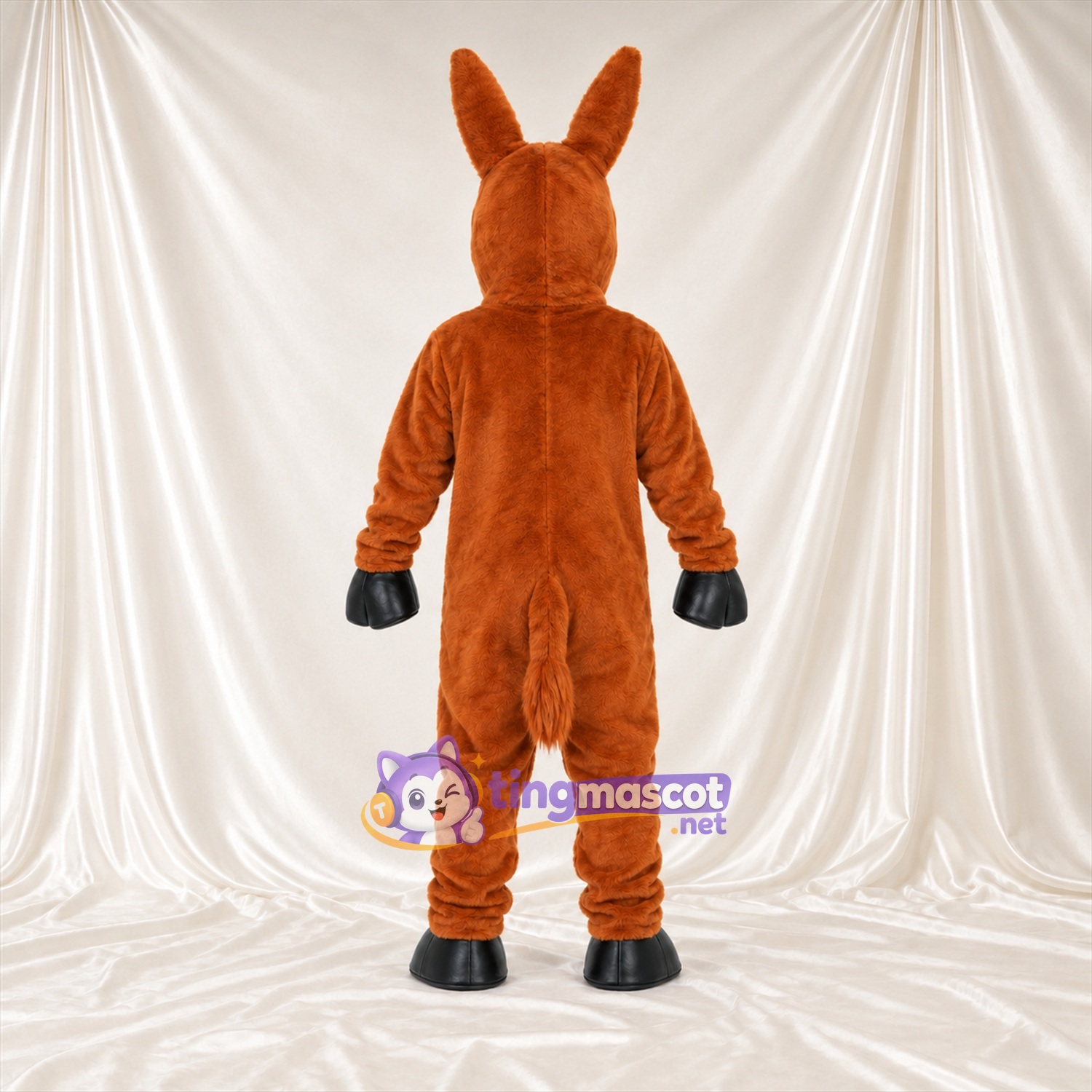 Costume de mascotte Âne – orange – Museau (blanc); Yeux (bleu) Costume de mascotte Âne – orange – Museau (blanc); Yeux (bleu)