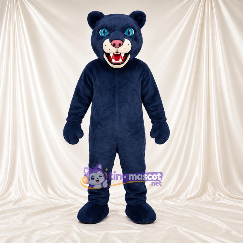 Costume de mascotte Panthère – bleu – Nez (rose); Crocs pointus Costume de mascotte Panthère – bleu – Nez (rose); Crocs pointus