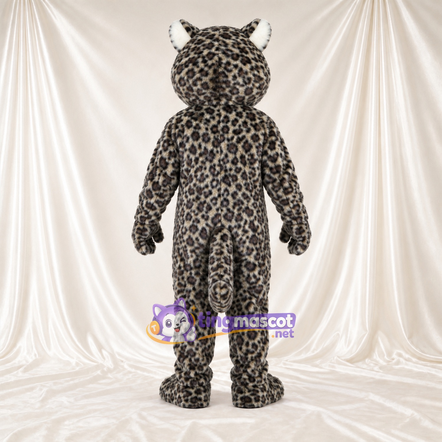 Costume de mascotte Léopard – gris – Yeux (jaune); Taches en rosettes Costume de mascotte Léopard – gris – Yeux (jaune); Taches en rosettes