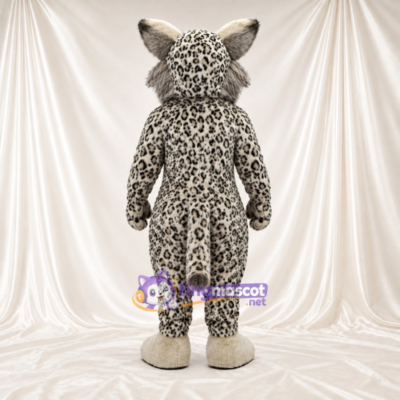 Costume de mascotte Léopard – gris – Longues oreilles; Pieds (crème) Costume de mascotte Léopard – gris – Longues oreilles; Pieds (crème)