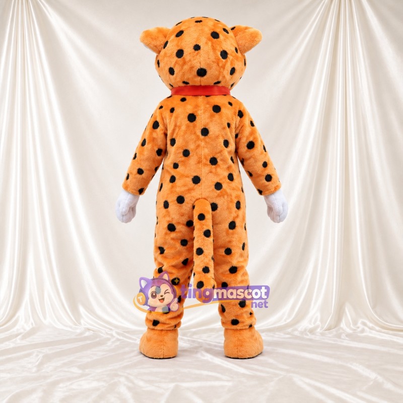 Costume de mascotte Léopard – orange – Nœud papillon (rouge) Costume de mascotte Léopard – orange – Nœud papillon (rouge)