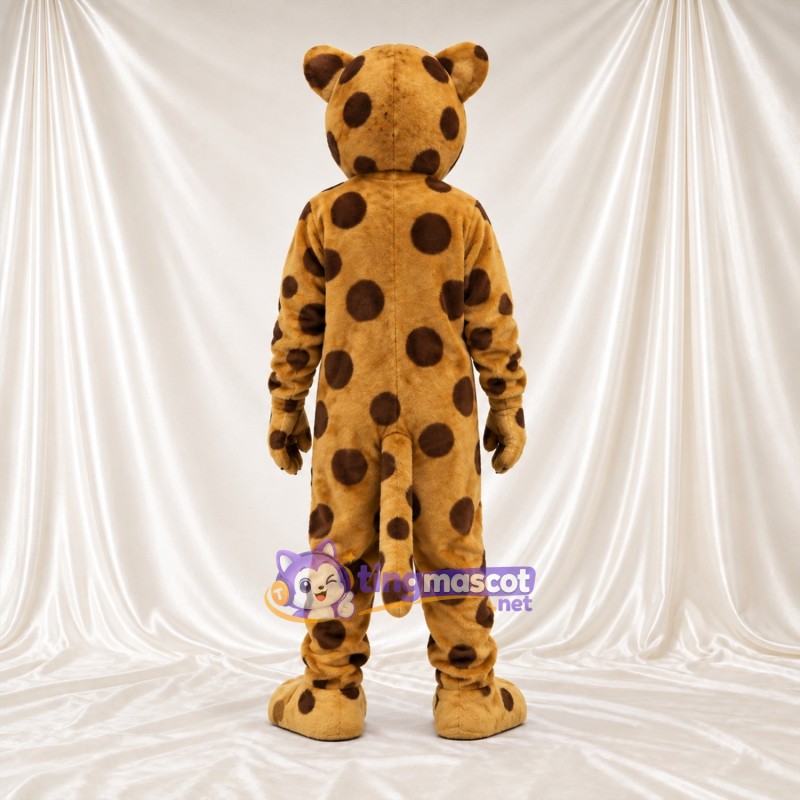 Costume de mascotte Léopard – brun clair – Yeux (bleu); Taches Costume de mascotte Léopard – brun clair – Yeux (bleu); Taches
