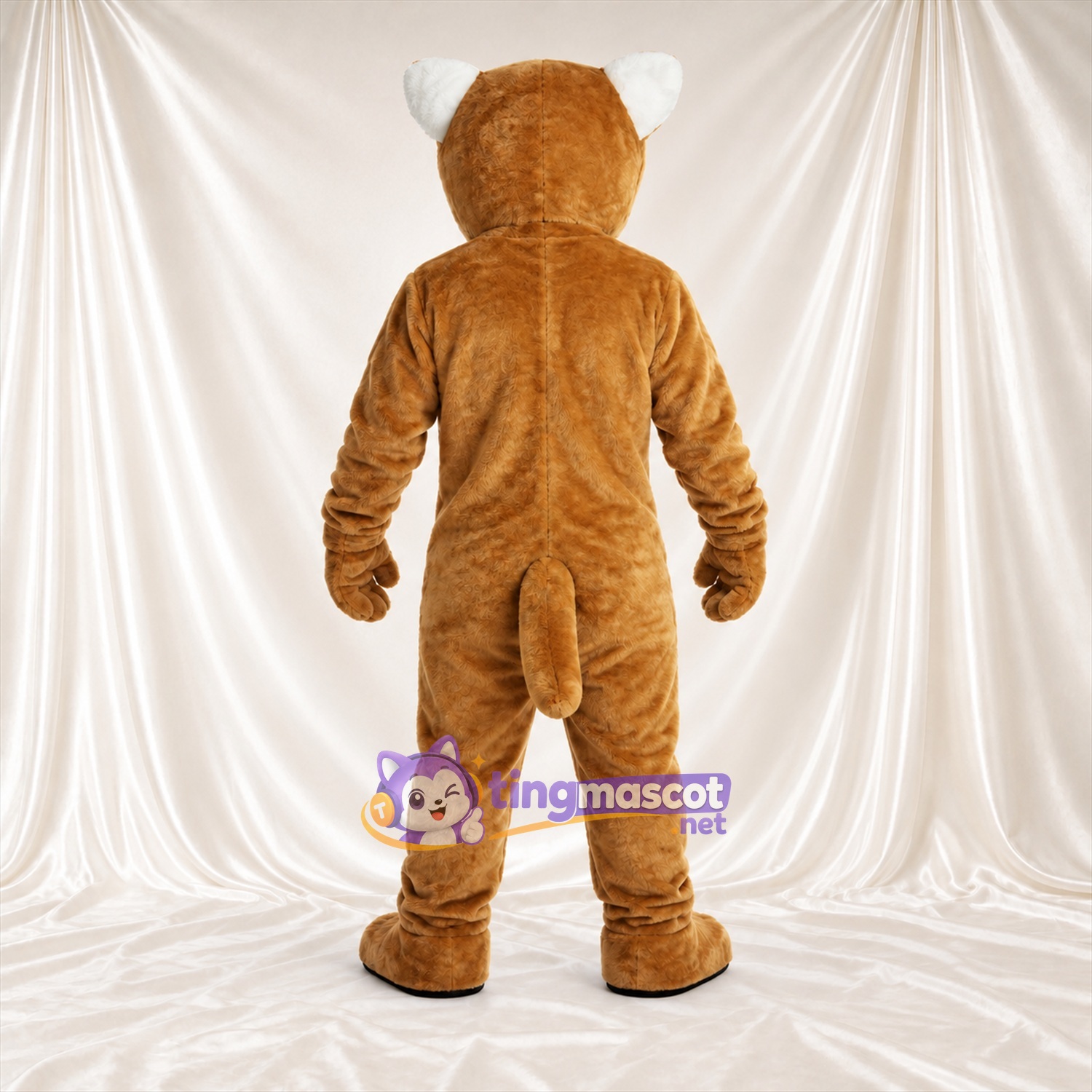 Costume de mascotte Puma – brun clair – Museau (blanc); Nez (rouge) Costume de mascotte Puma – brun clair – Museau (blanc); Nez (rouge)