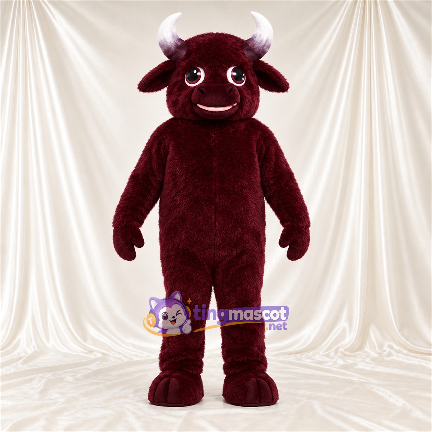 Maskottchenkostüm Stier – bordeauxrot Maskottchenkostüm Stier – bordeauxrot