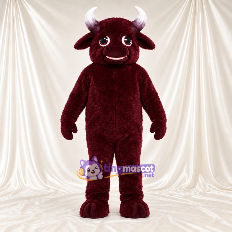 Maskottchenkostüm Stier – bordeauxrot Maskottchenkostüm Stier – bordeauxrot