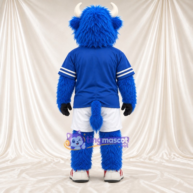 Maskottchenkostüm Stier – blau – Hemd (blau); Shorts (weiß)