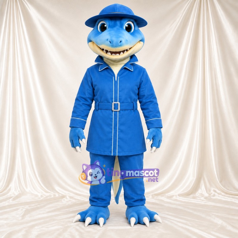 Maskottchenkostüm Eidechse – blau – Mantel (blau); Hut Maskottchenkostüm Eidechse – blau – Mantel (blau); Hut