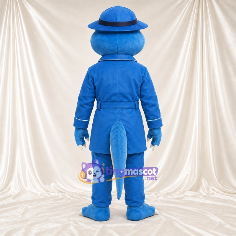 Maskottchenkostüm Eidechse – blau – Mantel (blau); Hut Maskottchenkostüm Eidechse – blau – Mantel (blau); Hut