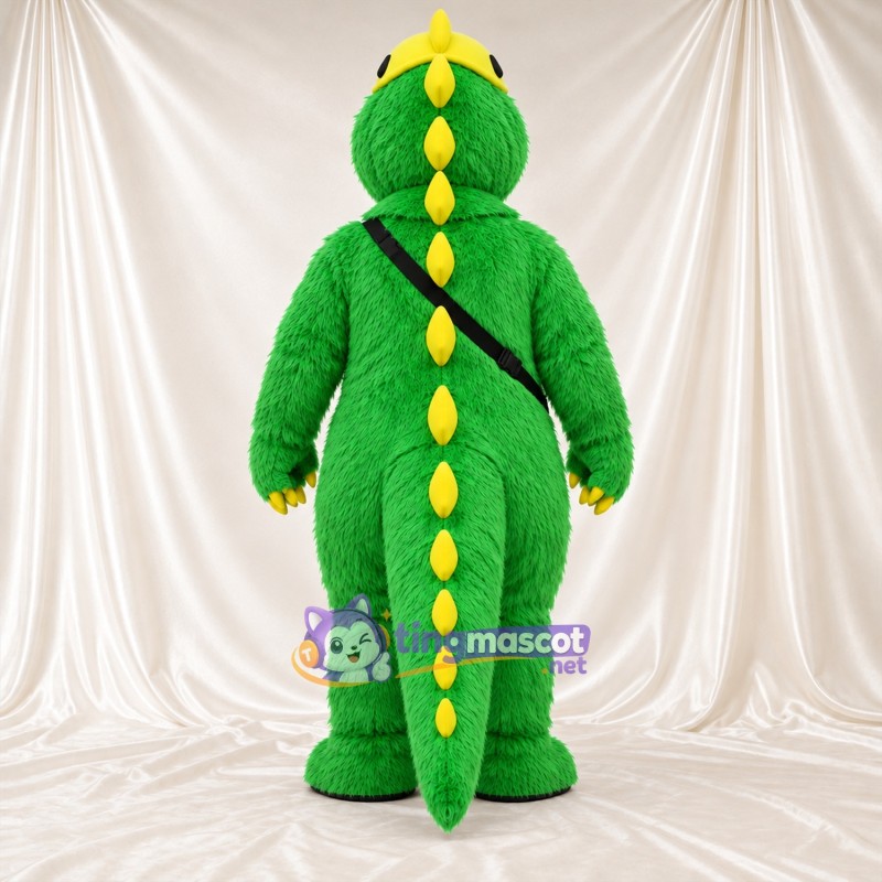 Maskottchenkostüm Eidechse – grün – Bauch (weiß); Schärpe (schwarz) Maskottchenkostüm Eidechse – grün – Bauch (weiß); Schärpe (schwarz)