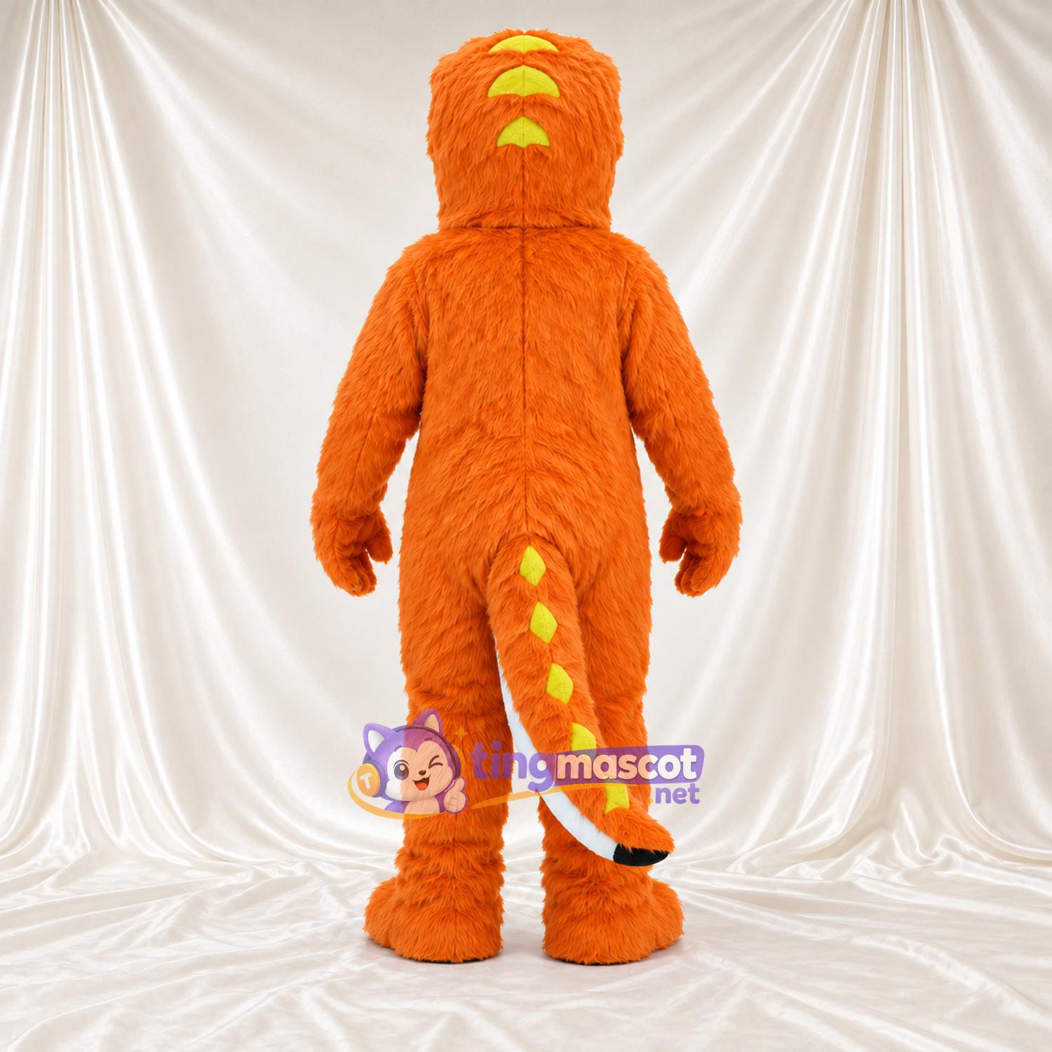 Costume de mascotte Lézard – orange – Ventre (blanc)