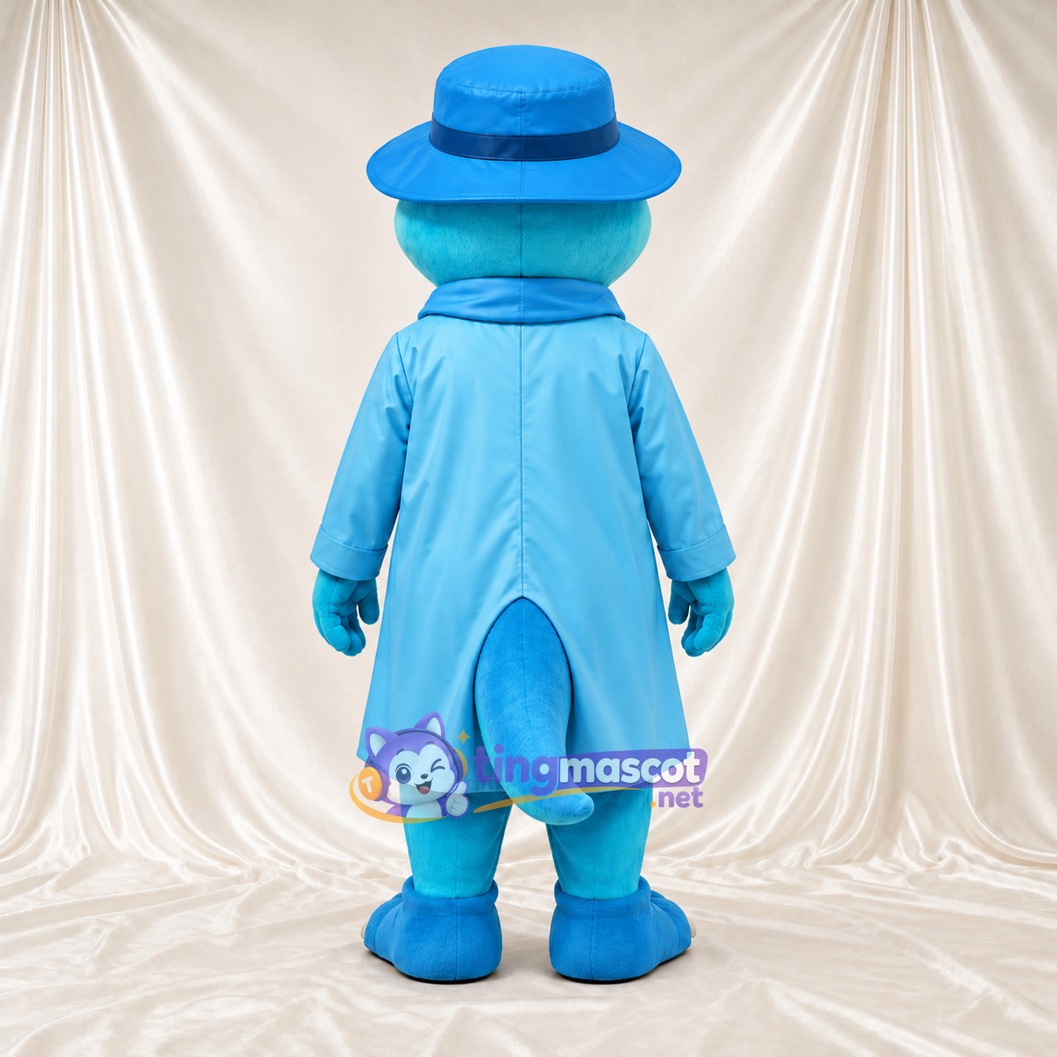 Maskottchenkostüm Eidechse – blau – Mantel (blau); Hut Maskottchenkostüm Eidechse – blau – Mantel (blau); Hut