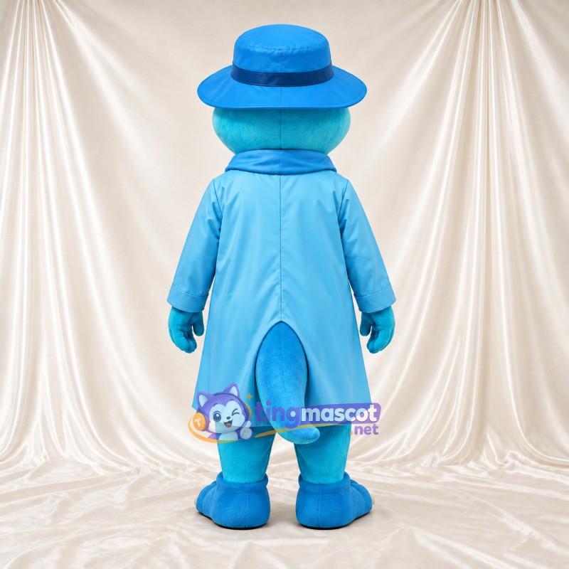 Maskottchenkostüm Eidechse – blau – Mantel (blau); Hut Maskottchenkostüm Eidechse – blau – Mantel (blau); Hut