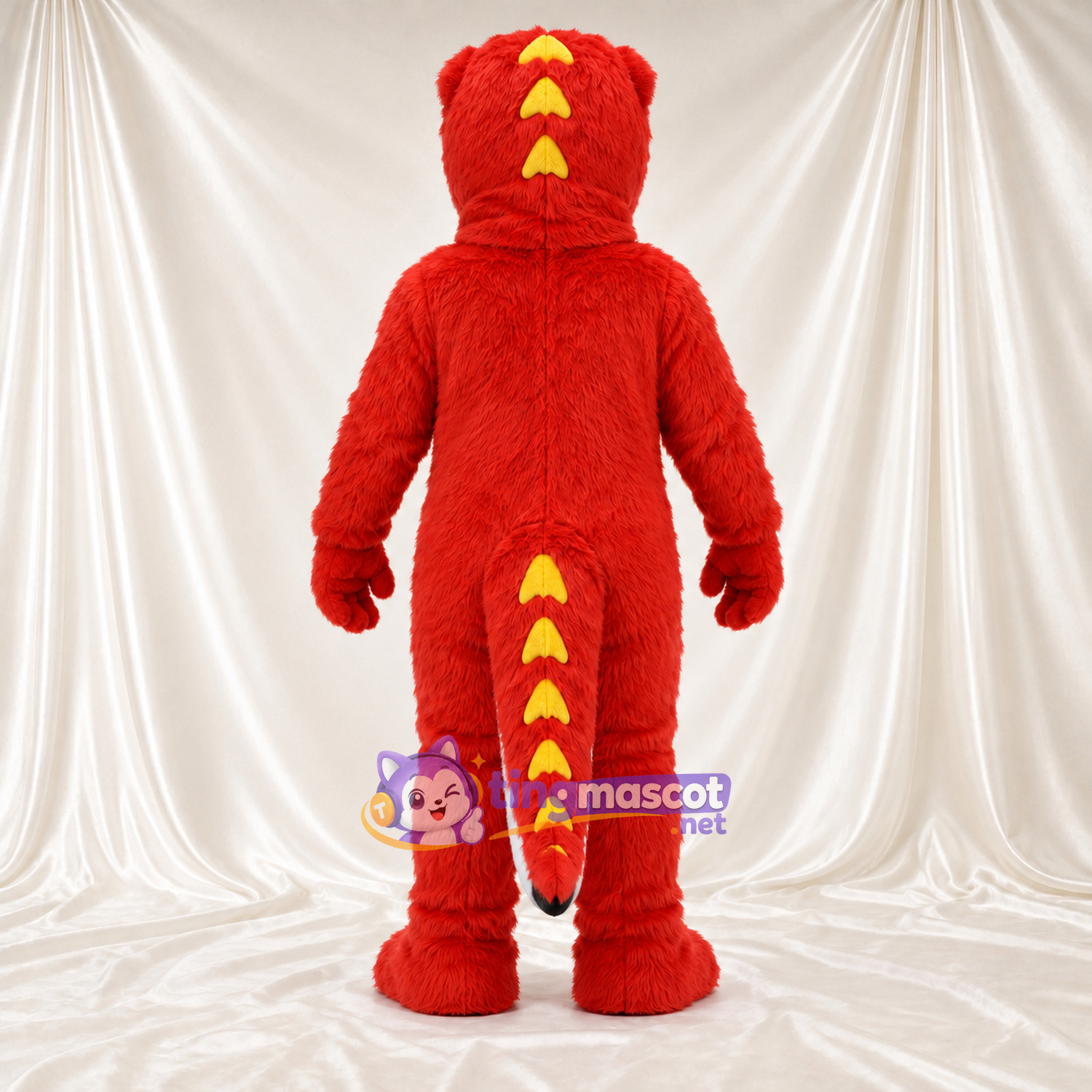 Costume de mascotte Lézard – rouge – Ventre (blanc) Costume de mascotte Lézard – rouge – Ventre (blanc)