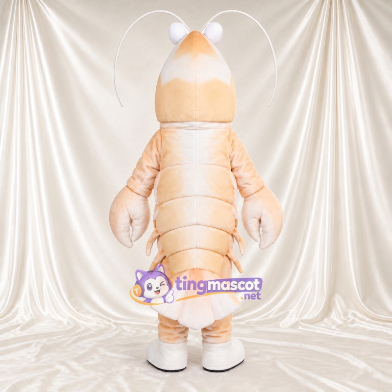 Costume de mascotte Homard – crème – Ventre (blanc); Antennes (blanc) Costume de mascotte Homard – crème – Ventre (blanc); Antennes (blanc)