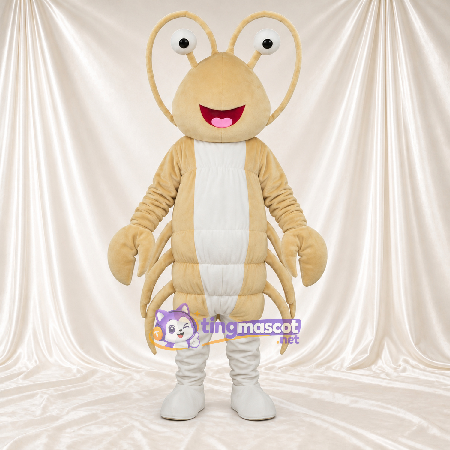 Costume de mascotte Homard – crème – Ventre; Antennes Costume de mascotte Homard – crème – Ventre; Antennes