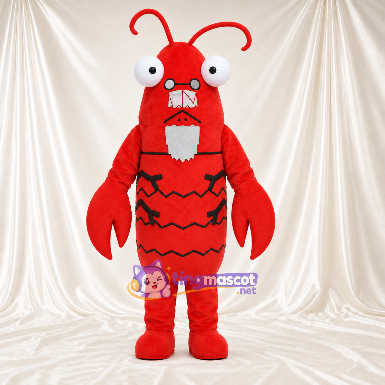 Maskottchenkostüm Hummer – rot – Fühler; Bart (weiß) Maskottchenkostüm Hummer – rot – Fühler; Bart (weiß)